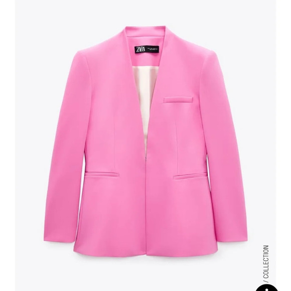 Zara Lapelless Fitted Blazer NWT - Picture 3 of 5